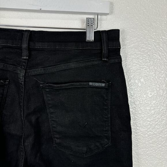 Hudson Jeans Women Size 31 Noa Stellar High Rise Straight Crop Black Wash - Picture 6 of 11